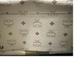MCM  Visetos Lion Patchwork Boston Bag White Gold Leather Trim Satchel Photo 7