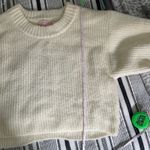 Urban Outfitters Knit Cropped Sweater Small Cream Ivory Boxy Clean Girl Jumper Photo 5