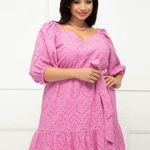 Eloquii  Elements Eyelet Belted Dress.Pink. Size 16 plus Photo 8