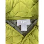J.Jill Quilted Vest Womens Small Petite Green Snap Closure Pockets Casual Soft Photo 2