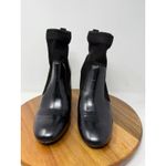 Tory Burch Rowan Black Leather Sock Booties Block Heel Ankle Boots Womens 7.5M Photo 2