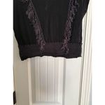 Free People V-Neck Top Womens Medium Fantasy Fringe Sleeveless Black Boho FLAW Photo 2