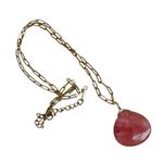 Faceted Dyed Quartz Pendant Necklace on Gold Photo 8