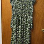 Scotch & Soda  Floral Print Lace Long Sleeves Midi Dress Green Medium M Photo 9