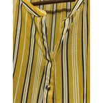 Siren Lily ‎ Women's 1X Yellow Striped Button Down Tunic Shirt Dress Photo 3