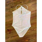 Topshop NWT Cream Ribbed Marquis Cutout Bodysuit, size M Photo 7