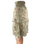 Esqualo Green Multicolor Tiered Ruffle Smocked Peasant A Line Mini Dress Size 4 Photo 1