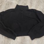 PINK - Victoria's Secret Victoria's Secret PINK Black Cropped Sweatshirt Size Medium Photo 0
