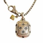 David Yurman  Noblesse Blue Topaz 14k + 925 Sterling Silver Pendant Necklace Photo 9