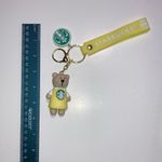 Starbucks  Yellow and White Bear Keychain with Wrist Strap or Bag Charm - New Photo 2