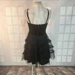 Row A Black Velvet Ruffled Chiffon Skirt Lined Mini Party Dress Size Large Photo 4