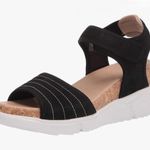 Women's Dr. Scholl's Hey Girl Faux Suede Wedge Sandals Shoes Sz 7 EU 37 Blk Black Photo 10