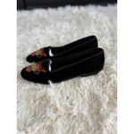 Vintage 80's Gitano Black Velvet Holiday Christmas Bow Embroidered Flats 6.5 Photo 2
