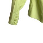 Chico's ‎ Women Cotton Top L Green Cotton Fitted Button Up Stretch Office Travel Photo 5