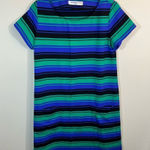 Amanda Uprichard ✨  Women’s Purple Green Black Striped Shirt Dress P Photo 0