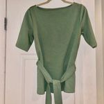 Ann Taylor  Green Boatneck Tie Waist Top Photo 1