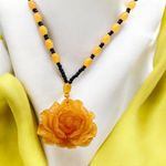 Elegant Ethnic Style Imitation Amber Rose Pendant Sweater Chain‎ Pendant Photo 3