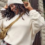 Aerie The Sweat Waffle Crew Neck Shirt Sweatshirt Top Cream Size XS Photo 0