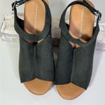 Torrid (Insider Collection) Genuine Leather Wood Peep Toe Heels Black/Tan-9 Photo 2