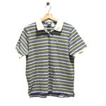 IZOD Y2K Striped Scallop Trim Womens Polo Shirt Purple Size L Preppy Academia Photo 1