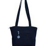 The Sak  Medium Crochet Handbag Black Double Handle Bag with Coin Purse & Mirror Photo 0