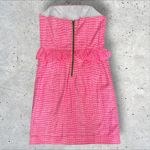 Lilly Pulitzer Lowe Fiesta Pink Pretty Gingham Strapless Peplum Dress Sz 4 Photo 4