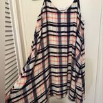 Peach Love California  Pink and Blue Plaid Mini Swing Dress size small Photo 1