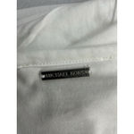 Michael Kors womans  Pullover Shirt L White Long Sleeve Silver Accent Scoop Neck Photo 3