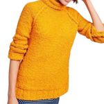 Anthropologie  Moth Juliette Turtleneck Sweater Mango Mustard Yellow Size Medium Photo 0