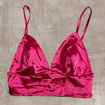 SheIn Hot Pink Satin Bralette with Adjustable Straps - M Photo 0