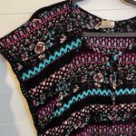 belle du jour  Boho Black and Pink Patterned Boho Top Size Large Photo 1