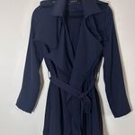 ZARA trench style light weight jacket navy blue size M Photo 2