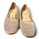 Beige Crystal Embellished Mesh Follis Strass Ballerina Flats Red Size 7.5 Photo 0