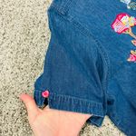 Vintage Floral Heart Valentines Day Denim Y2K Short Sleeve Top Size 18/20 Blue Photo 3