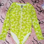Michael Kors MICHAEL  Lime Floral Bodysuit Photo 0