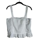 ZARA Cami Tank Top Lace Trim Ruffle Hem White Cottagecore Boho Romantic Size M Photo 0