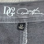 Diane Gilman DG2 Floral Embroidered Wide Leg Stretch Jean Grey 12 Raw Hem Gray Photo 10