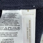 Loft shimmer shoulder gold button ruffle hem dress metallic S casual navy flirty Photo 9