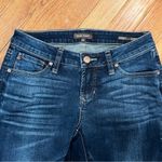 Dear John  Playback Cuffed Cropped Straight Leg Dark Wash Raw Hem Jeans Size 25 Photo 5