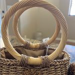 Haute Hippie  Brown Mini Bag w/ Woven Design & Bamboo Handles Photo 2