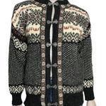 Dale of Norway M Black Red white Classic Fair Isle Wool Knit Clasp Ski Sweater Size M Photo 0