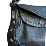 Salvatore Ferragamo brown leather shoulder bag beaded accents  pebbled finish Photo 4