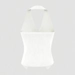 White Halter Top with Flower Photo 2