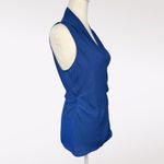 Trouvé Royal Blue Sleeveless Wrap Blouse Side Tie Silky Chiffon XS Photo 6
