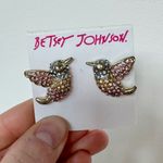 Betsey Johnson NIP Buzz Off Pave Bird Crystal Stud Earrings AS IS Photo 0