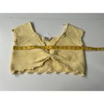 ASOS  Women’s Crochet Knit Scallop Neck Ruched front cropped Top Photo 4