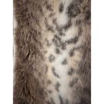 Anthropologie Anthony Faux Fur Leopard Print Zip Up Sweater Jacket Women's Cream Knit NWT Photo 4