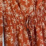 Bebop orange floral vneck ruffle skirt dress size small Photo 3