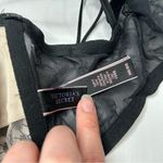 Victoria's Secret  Black Lace scoop neck bra 34D strappy back Polka Dots Photo 3