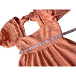 Free People  Babydoll Puff Sleeves Violet Mini Dress In Grapefruit/Coral Size M Photo 9